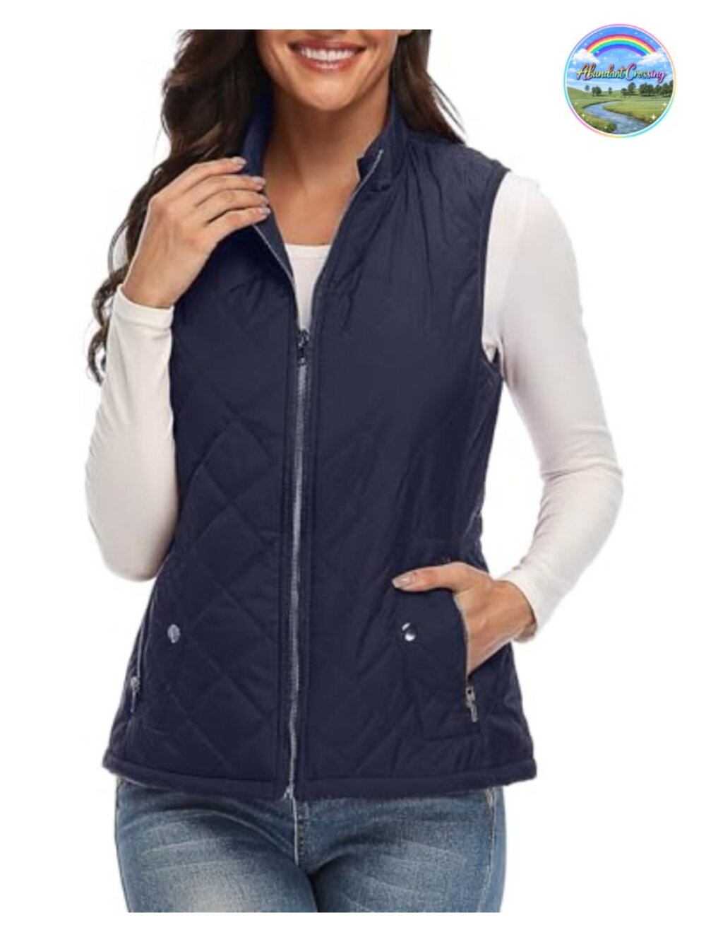 Quilted Puffer Vest Lightweight Sleeveless 4 Pocket Gilet